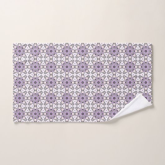 Purple and black geometric pattern Towel Badhandtuch Set (Handtuch)