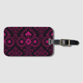 Purple and black gothic damask pattern gepäckanhänger (Vorderseite (Horizontal))