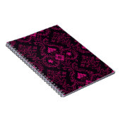 Purple and black gothic damask pattern notizblock (Rechte Seite)