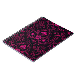 Purple and black gothic damask pattern notizblock