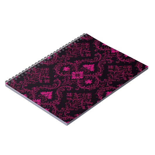Purple and black gothic damask pattern notizblock (Linke Seite)