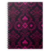 Purple and black gothic damask pattern notizblock (Vorderseite)