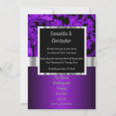 Purple and black gothic wedding photo invitation einladung (Vorderseite)