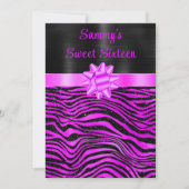 Purple and Black Zebra Stripes Sweet Sixteen Einladung (Vorderseite)