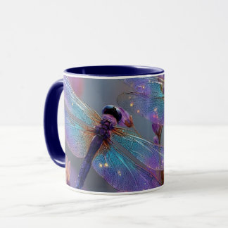 purple and blue dragonflies tasse