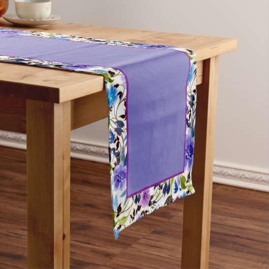Purple and blue floral medium table runner kurzer tischläufer (Beispiel)
