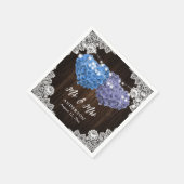 Purple and Blue Floral Mr. and Mrs. Wedding Serviette (Ecke)
