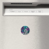 Purple and Blue Flower Smash Magnet (In Situ (Geschirrspüler))