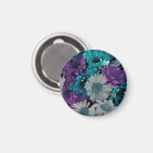 Purple and Blue Flower Smash Magnet (Vorderseite/Rückseite)