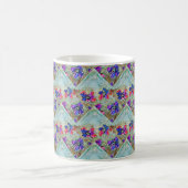 Purple and Blue Flowers Squares Zigzags Kaffeetasse (Mittel)