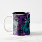 Purple and Blue Flowers Zweifarbige Tasse (Links)