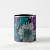 Purple and Blue Flowers Zweifarbige Tasse (Mittel)