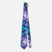 Purple and Blue Fluid Ink Abstract Dreamy Bold Krawatte (Vorderseite)