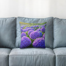 Purple and Blue Hydrangeas Throw Pillow Kissen