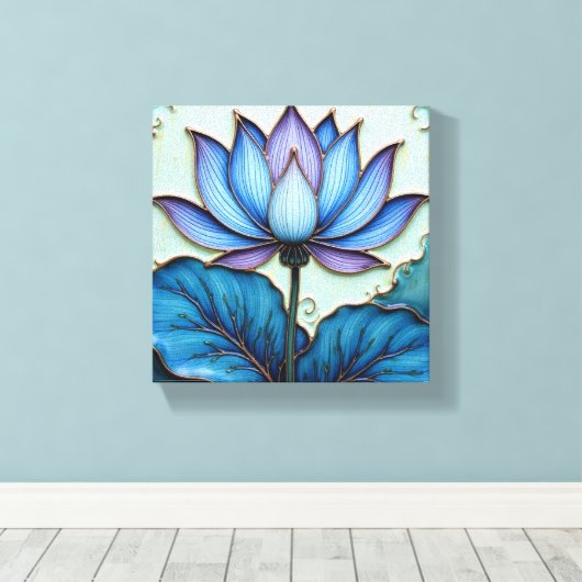 Purple and Blue Lotus Leinwanddruck (Insitu (Holzboden))