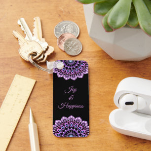 Purple And Blue Mandala Keychain Schlüsselanhänger