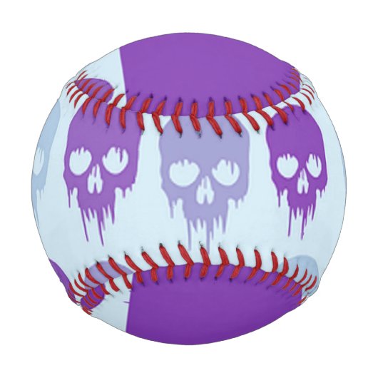Purple and blue melting skulls pattern baseball (Rückseite)