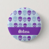Purple and blue melting skulls pattern button (Vorderseite)