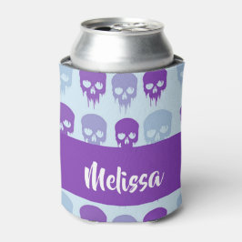 Purple and blue melting skulls pattern dosenkühler