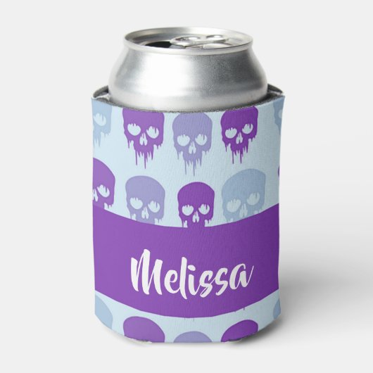 Purple and blue melting skulls pattern dosenkühler (Kanne Vorderseite)