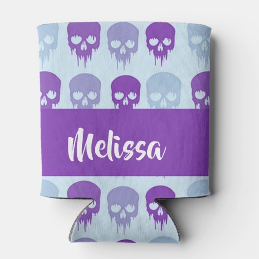 Purple and blue melting skulls pattern dosenkühler (Rückseite)