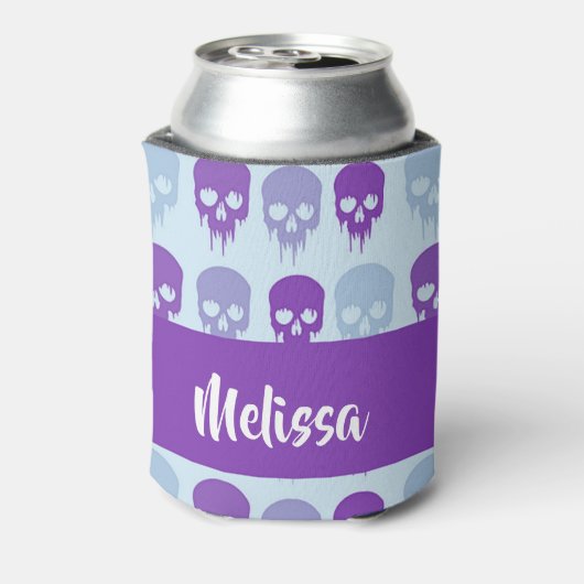 Purple and blue melting skulls pattern dosenkühler (Kanne Rückseite)