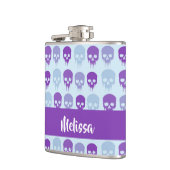 Purple and blue melting skulls pattern flachmann (Links)