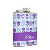 Purple and blue melting skulls pattern flachmann (Rechts)