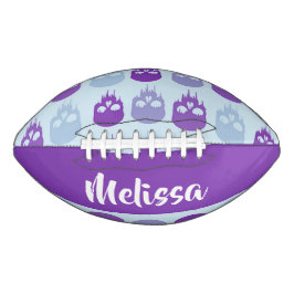Purple and blue melting skulls pattern football