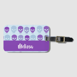 Purple and blue melting skulls pattern gepäckanhänger