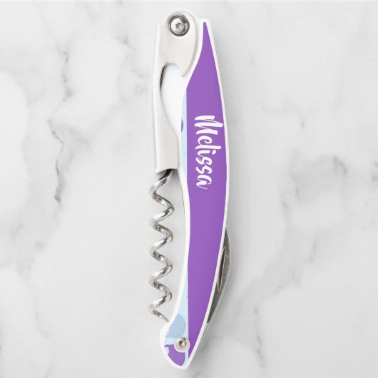 Purple and blue melting skulls pattern kellnermesser (Vorderseite)