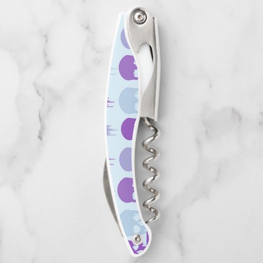 Purple and blue melting skulls pattern kellnermesser (Rückseite)