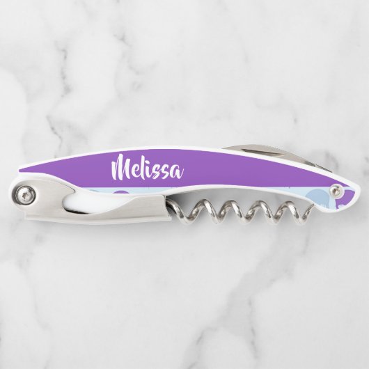 Purple and blue melting skulls pattern kellnermesser (Vorderseite)