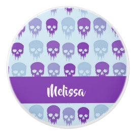Purple and blue melting skulls pattern keramikknauf