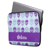 Purple and blue melting skulls pattern laptopschutzhülle (Vorderseite Links)