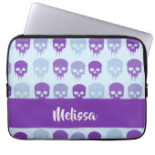 Purple and blue melting skulls pattern laptopschutzhülle (Vorderseite)