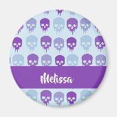 Purple and blue melting skulls pattern magnet (Vorne)
