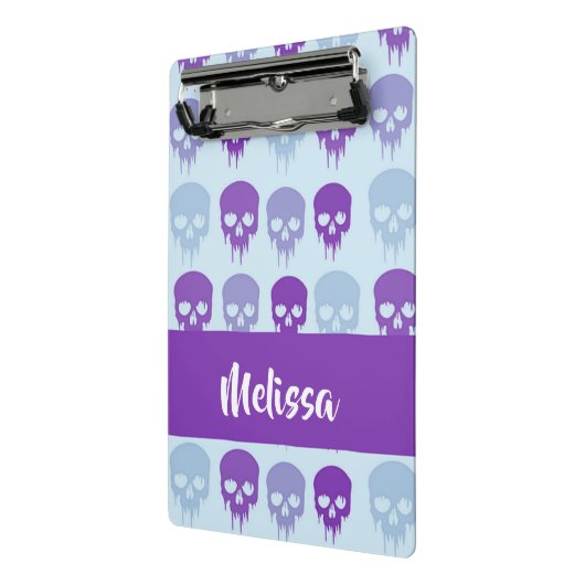 Purple and blue melting skulls pattern mini klemmbrett (Gewinkelt2)