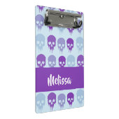 Purple and blue melting skulls pattern mini klemmbrett (Schrägansicht)