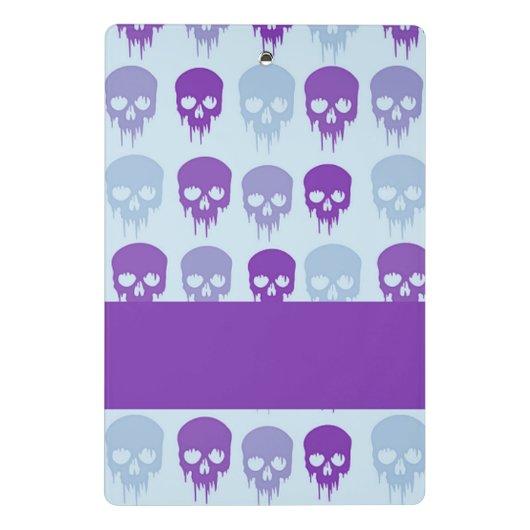 Purple and blue melting skulls pattern mini klemmbrett (Rückseite)