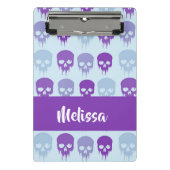 Purple and blue melting skulls pattern mini klemmbrett (Vorderseite)
