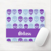 Purple and blue melting skulls pattern mousepad (Mit Mouse)