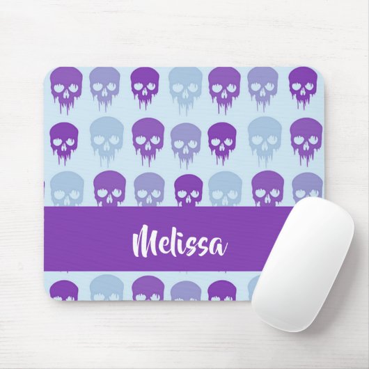 Purple and blue melting skulls pattern mousepad (Mit Mouse)