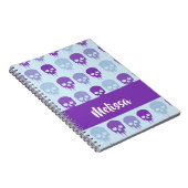 Purple and blue melting skulls pattern notizblock (Rechte Seite)