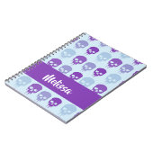 Purple and blue melting skulls pattern notizblock (Linke Seite)