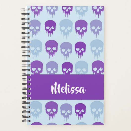 Purple and blue melting skulls pattern planer (Vorderseite)