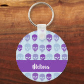 Purple and blue melting skulls pattern schlüsselanhänger (Vorderseite)