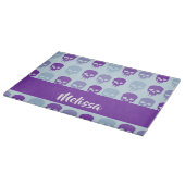 Purple and blue melting skulls pattern schneidebrett (Ecke)