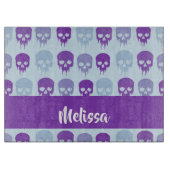 Purple and blue melting skulls pattern schneidebrett (Vorderseite)
