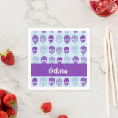 Purple and blue melting skulls pattern serviette (Beispiel)